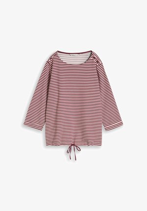 TOM TAILOR, TOM TAILOR T-SHIRT PLUS SIZE - LANGARMSHIRT MIT KNOPF-DETAILS - Longsleeve - light pink preppy plum stripe