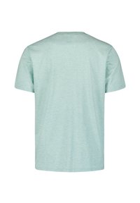 Licht mintgroene t-shirt met korte mouwen en een ronde hals, gemaakt van zachte stof, met een effen ontwerp en zonder zichtbare patronen of accenten.