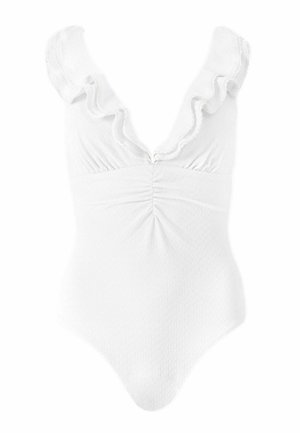 REGULAR FIT - TUMMY CONTROL PLUNGE - Swimsuit - white