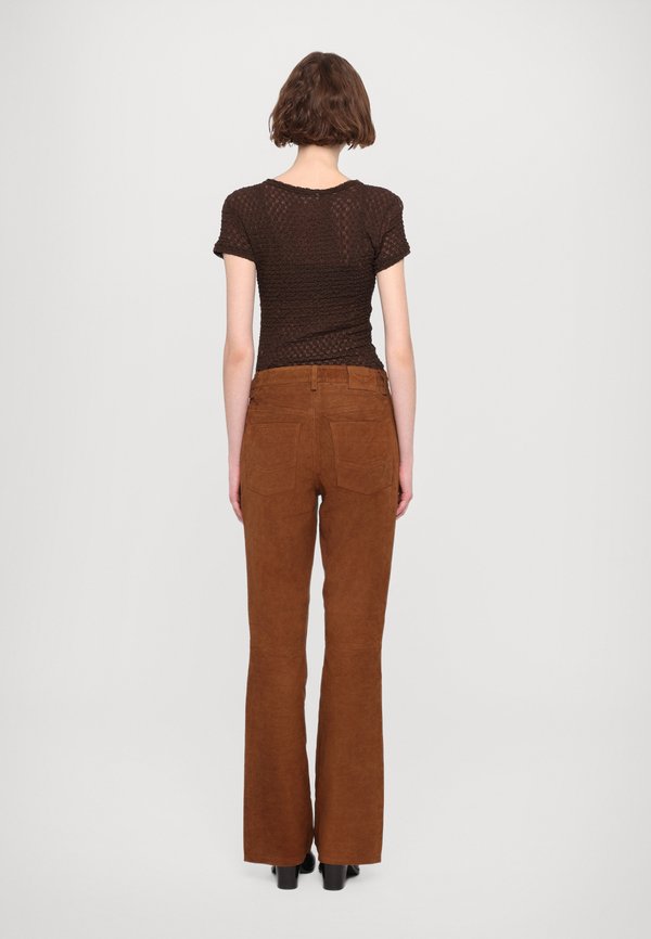 PISTOL  - Leather trousers - cognac2