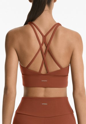OYSHO MEDIUM-SUPPORT COMFORTLUX WITH CUPS - Sportski grudnjak s blagom potporom - dark red