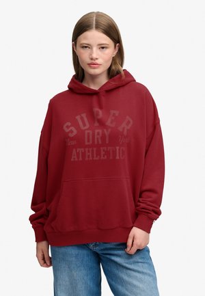 Superdry & Co, ATHLETIC ESSENTIALS RELAXED - Kapuzenpullover - bordeaux red
