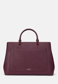Lauren Ralph Lauren CROSSHATCH LEATHER LARGE HANNA SATCHEL - Ručna torba - pinot noir