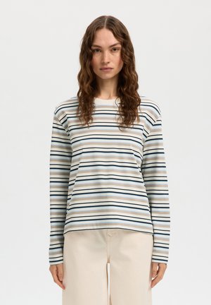 Selected, SLWESSENTIAL - Top dugih rukava - cashmere blue stripes multi stripe