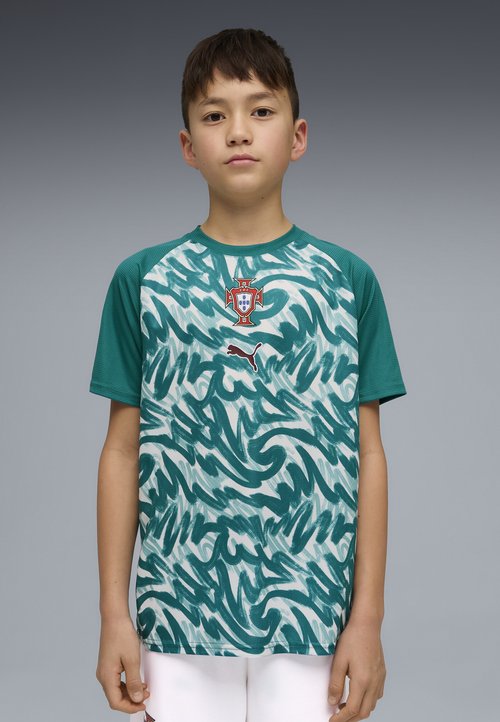PUMA PORTUGAL WARMUP JERSEY YOUTH - Football jersey - green lagoon-ruby shimmer — photo 2