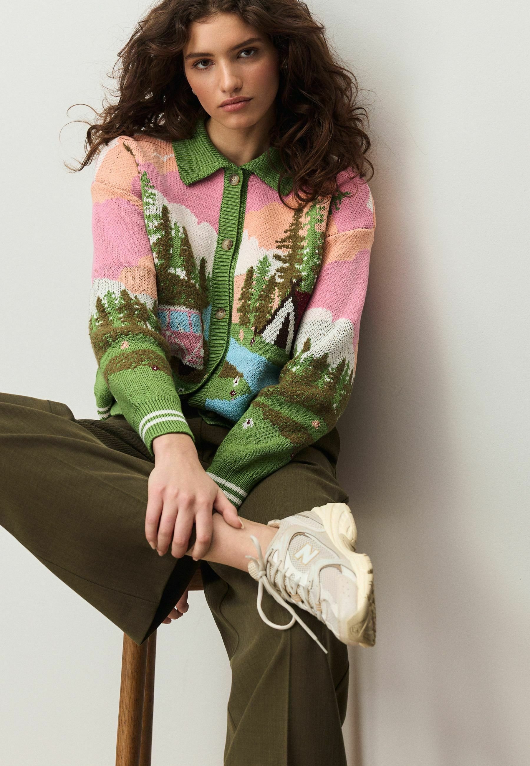 Next REGULAR FIT - CAMPER SCENE LANDSCAPE COLLAR - Kardiganas