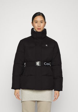 LOGO BELT SHORT PUFFER - Winter jacket - black