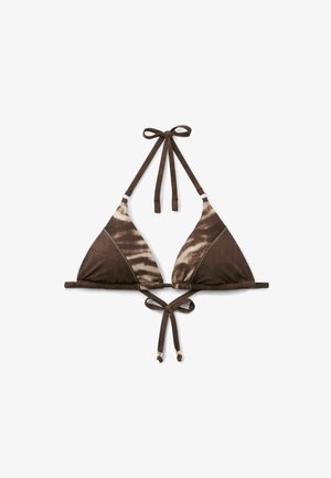 Calzedonia, BROWN SUEDE TRIANGLE - Bikini-Top - brown