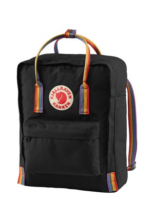 Tagesrucksack - black rainbow pattern