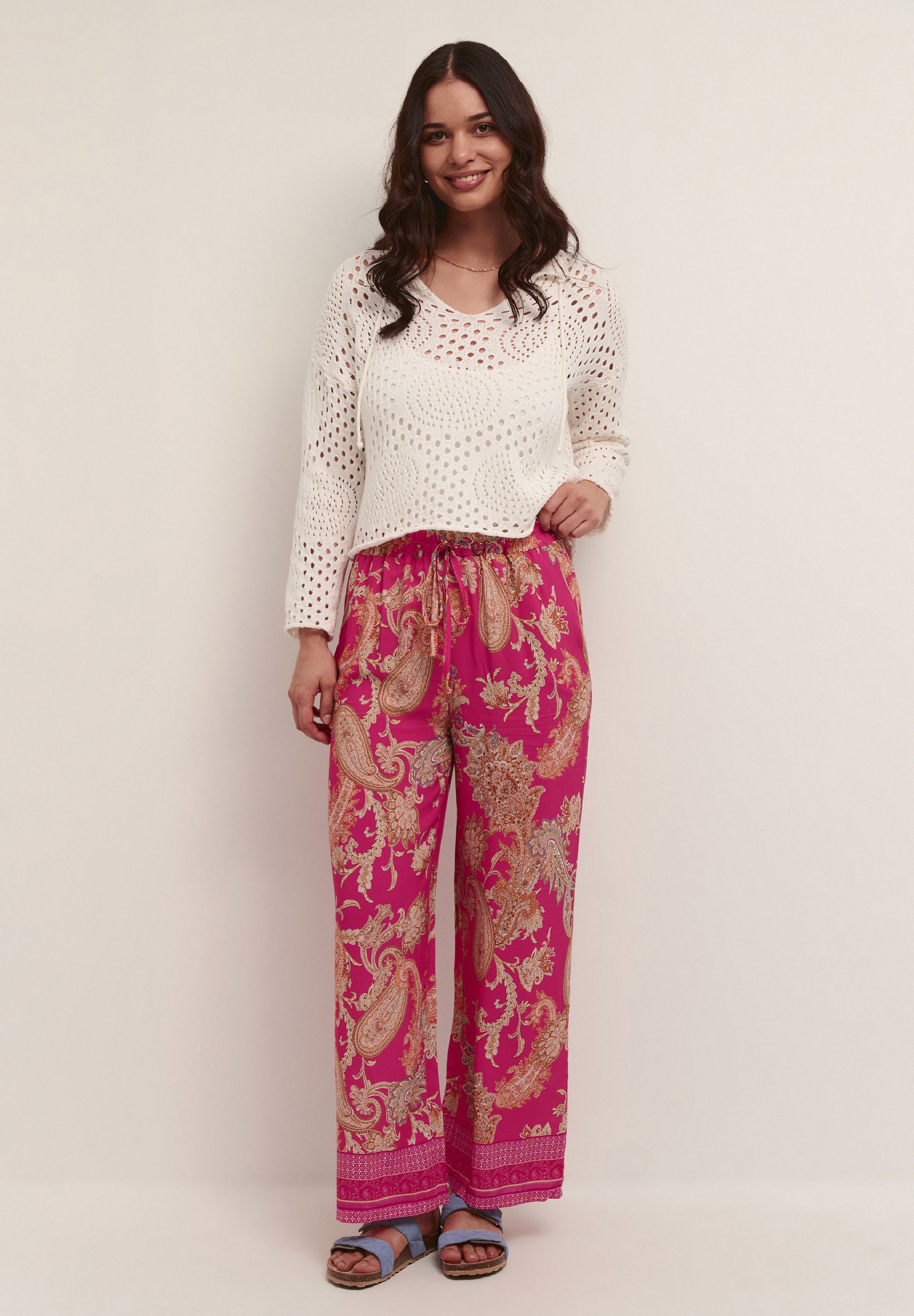 Cream CRALORA - Trousers - pink golden 