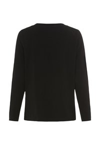 Langarmshirt in Schwarz, gefertigt aus weichem Stoff. Mit einem Rundhalsausschnitt und einer lockeren Passform. Keine sichtbaren Muster oder Hardware-Details.