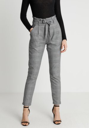 VMEVA PAPERBAG CHECK PANT - Kangashousut - grey/white