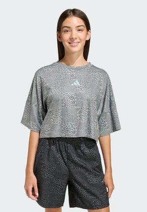 FUTURE ICONS ALLOVER TEE - Camiseta deportiva - sage/charcoal/tactile green