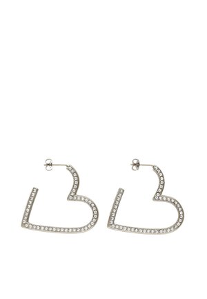 STARRY HEART WITH RHINESTONES - Pendientes - silver coloured