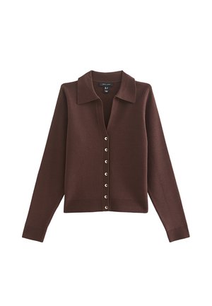 New Look, DARK  COMPACT  COLLARED CARDIGAN - Gilet - dark brown