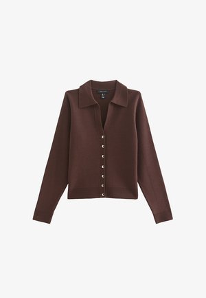 New Look, DARK COMPACT COLLARED CARDIGAN - Gilet - dark brown