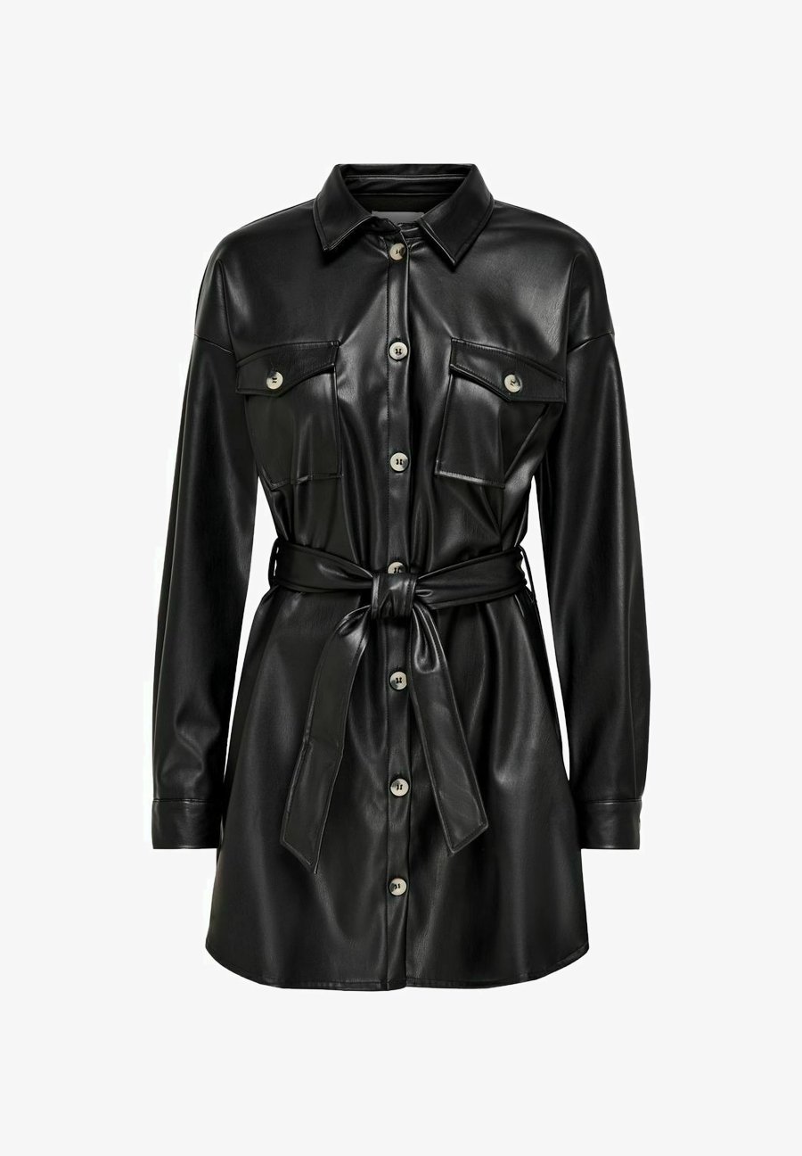 Kurzmantel Only Mantel Mit Leder Only Damen Kunstleder Mantel