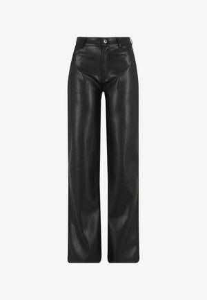 2Y Studios, TIVA LOOSE FIT LEATHERETTE PANTS - Pantalones - black
