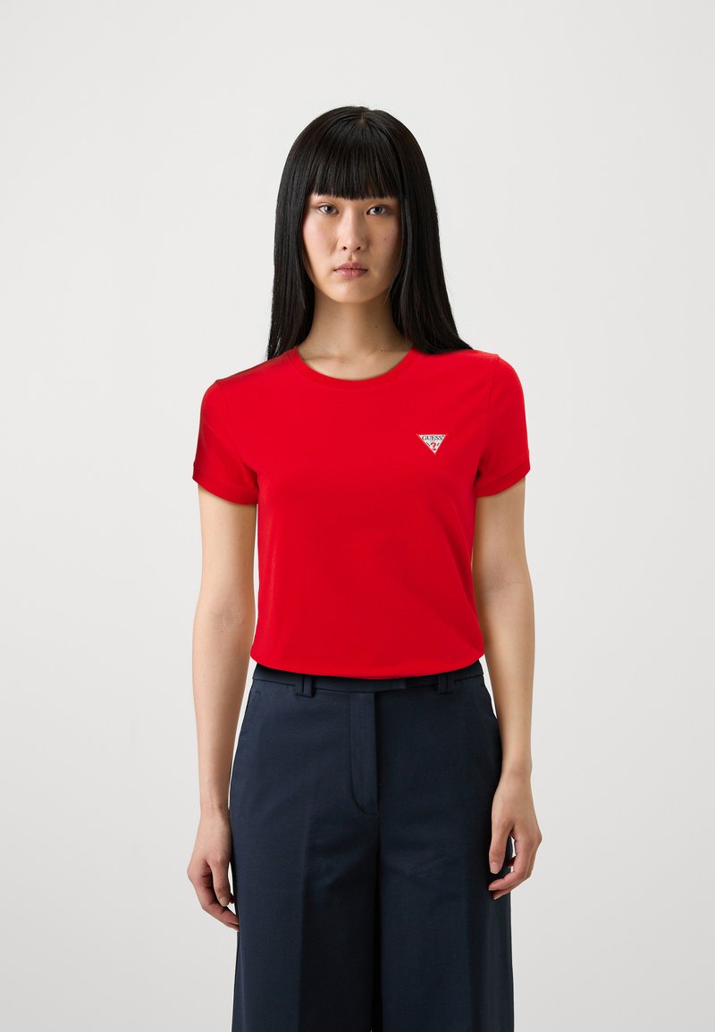 Guess TRIANGLE TEE - Tricou basic - delicious red