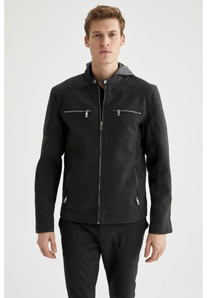 REGULAR FIT - Chaqueta de cuero sintético - anthracite