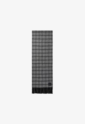 Calvin Klein, CHECKED WOOL LEATHER BADGE SCARF - Шал - black