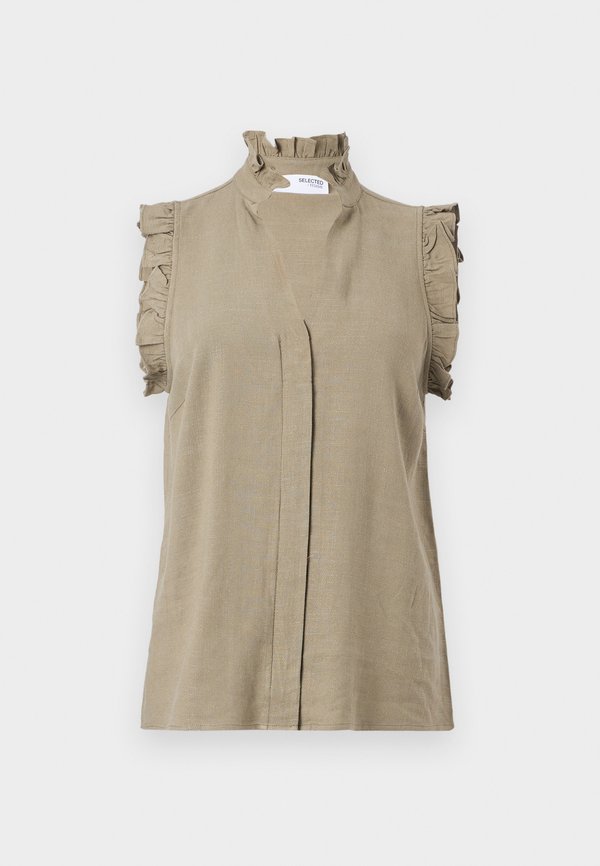 SLFVIVA SUN RUFFLE - Button-down blouse - vetiver3