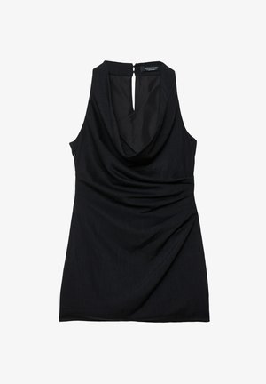 Stradivarius SHORT DRAPED - Vapaa-ajan mekko - black