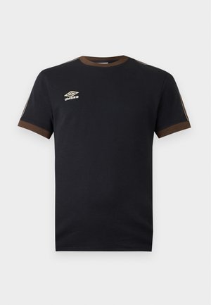 Umbro, TAPED TEE - Обикновена тениска - black/demitasse/pelican