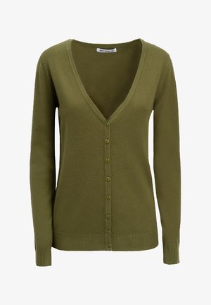 INFLUENCER, INFLUENCER CARDIGAN V-NECK BASIC CARDIGAN - Gilet - olive