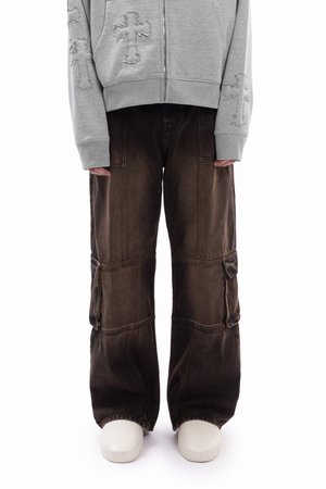 RIGID BALLOON - Blugi drepți - black vintage wash