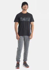 icebreaker MERINO TENCEL COTTON COMBI GRAPHIC - T-shirt print - BLACK
