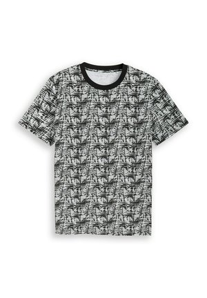 TOM TAILOR DENIM, TOM TAILOR DENIM T-SHIRT T-SHIRT MIT PALMENPRINT - Camiseta estampada - black white stripy palm print