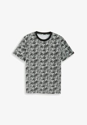 TOM TAILOR DENIM, TOM TAILOR DENIM T-SHIRT T-SHIRT MIT PALMENPRINT - Camiseta estampada - black white stripy palm print
