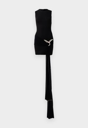 David Koma SEEVELESS MINI DRESS DRAPE OVERLAY - Abiti per occasioni speciali - black/pink/silver
