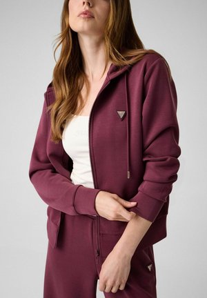 Guess, OLYMPE FULL ZIP HOODIE SWEATSH - Sweat zippé - bordeaux