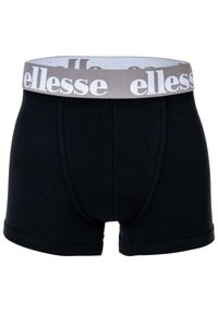 Boxer in cotone neri con elastico grigio in vita con logo "ellesse", progettati in una vestibilità classica con una texture liscia.