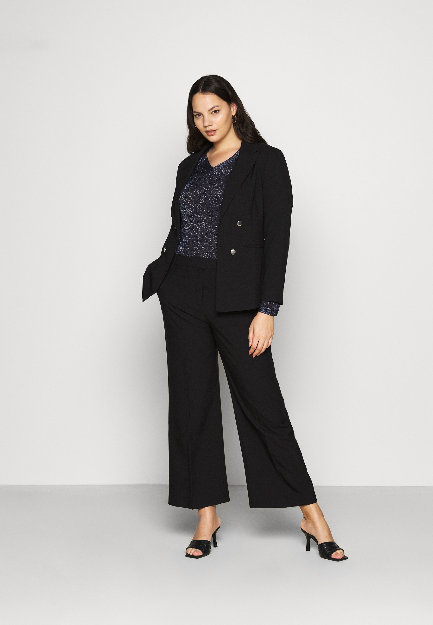 CAPSULE by Simply Be ESSENTIAL WIDE LEG TROUSER Bukse Evans SMART WIDE LEG TROUSER - Bukse - black