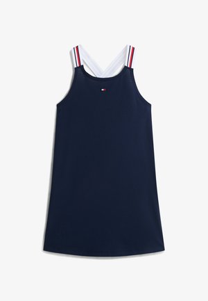 Tommy Hilfiger, GLOBAL STRIPE CROSSOVER COVER UP DRESS - Φόρεμα από ζέρσεϊ - dark night navy