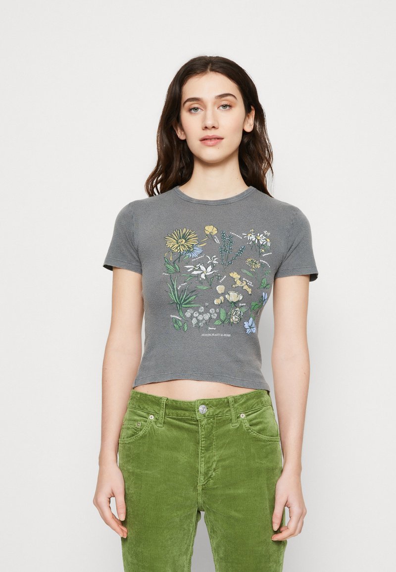 BDG Urban Outfitters WASHED FLOWER BABY Tshirts print black/sort