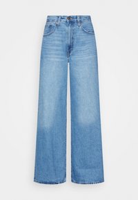 XL FLOOD - Széles szárú - medium indigo worn in