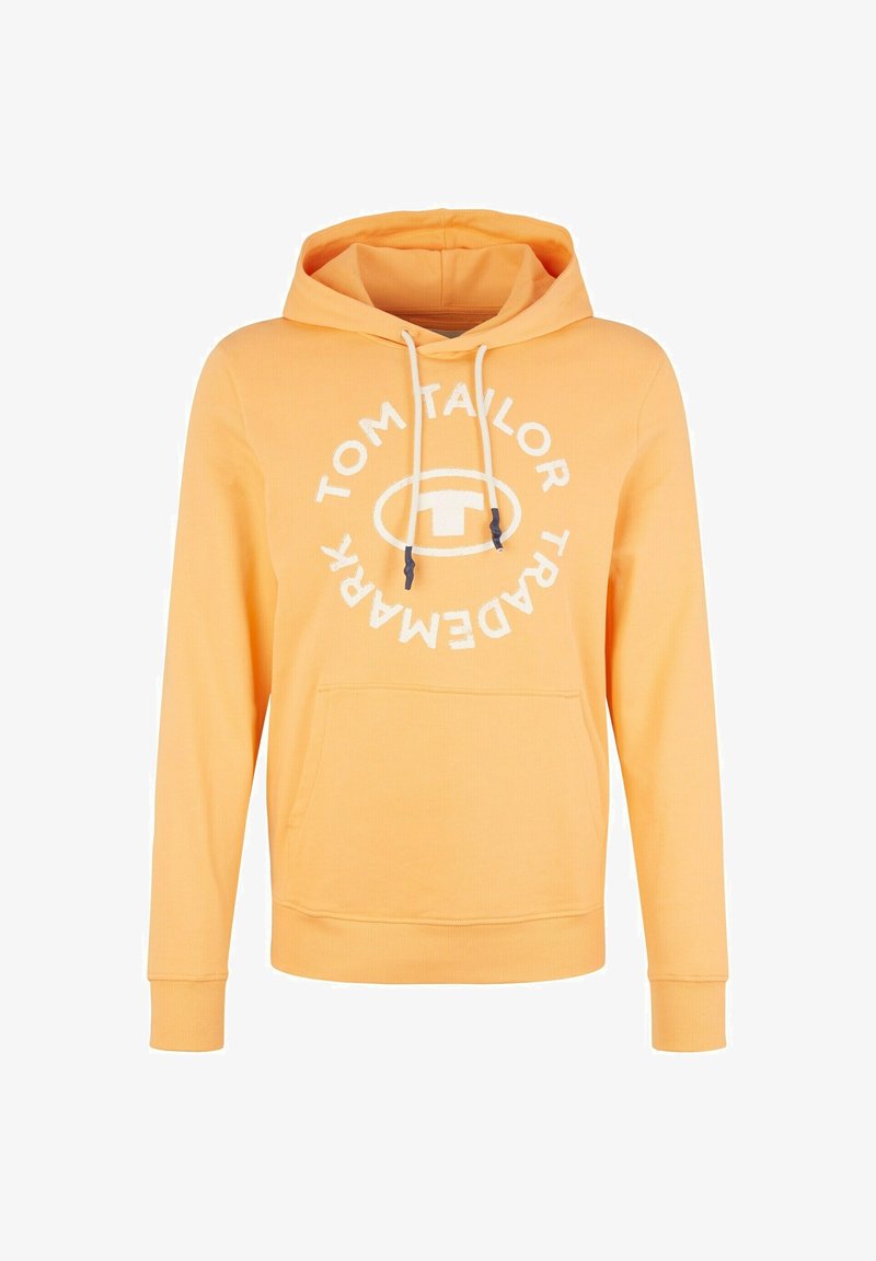 TOM TAILOR MIT LOGO-PRINT - Sweat à capuche - washed out orange