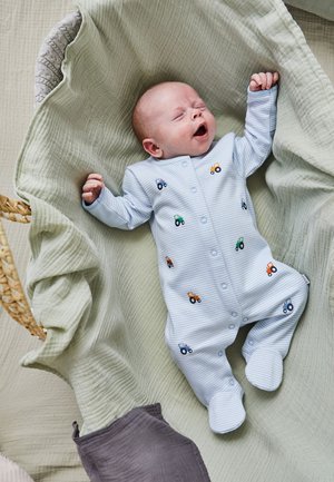 JoJo Maman Bébé REGULAR FIT -TRACTOR EMBROIDERED - Pijama de bebé - blue