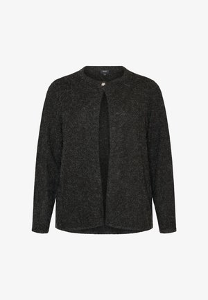 Zizzi, STRICKJACKE MIT RUNDHALSAUSSCHNITT UND KNOPFVERSCHLUSS - Cardigan - grau