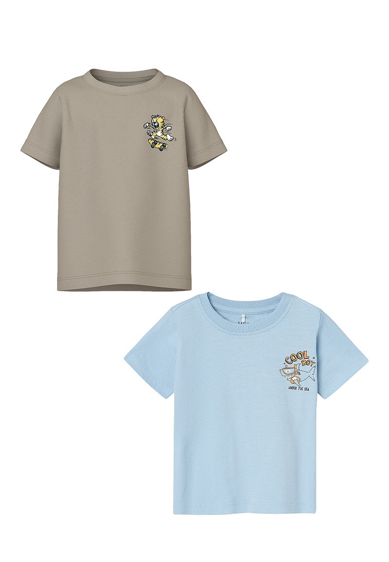 Name it 2ER SET  - Print T-shirt - blau-braun