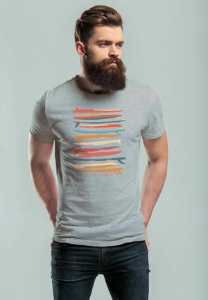 SURFBOARDS SOUTH BEACH CALIFORNIA USA SOMMER SURF - T-Shirt print - grau rot