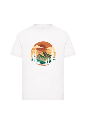 SONNENUNTERGANG BERGLANDSCHAFT - Print T-shirt - weiß