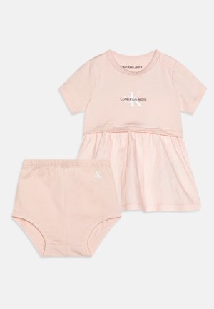 BABY MONOGRAM LOGO MIX MEDIA DRESS - Jerseykleid - sepia rose
