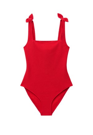 & OTHER STORIES, & OTHER STORIES TEXTURED BOW TIE SWIMSUIT - Badeanzug - red