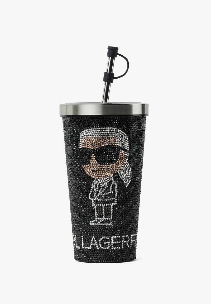 KARL LAGERFELD IKON RHINESTONE TRAVEL MUG - Drink bottle - black white grey
