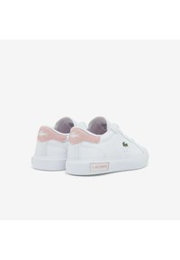 Lacoste POWERCOURT INFANT  ELASTIC LACES UNISEX - Sportcipő - wht/lt pnk